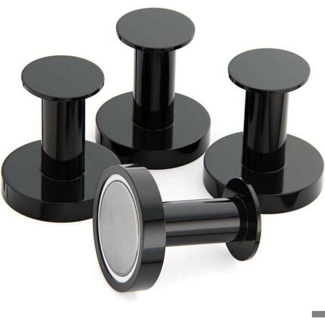 Porte Manteaux Aimantés, patère magnétique, 4 Crochets Muraux Noirs Extrêmement Solides, Porte Manteaux pour Porte avec Aiman (1/4)