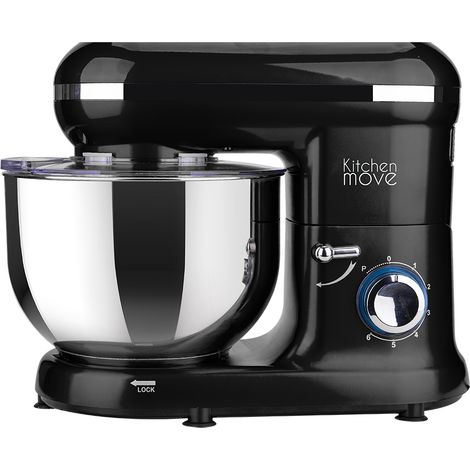 Kitchen Move – Robot pâtissier 5.5L 1500W noir – Moteur à mouvement planétaire – 6 vitesses + pulse – Bol en acier inoxydable (1/7)
