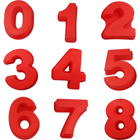 Moule Chiffre - Silicone Alimentaire - 25,4 cm - Résistant Four Micro-ondes Congélateur - Pour Gâteaux Anniversaire - Lot de 9 (1/5)