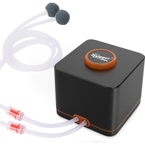 Pompe à Air Aquarium, 11W Pompe à Air Aquarium Très Silencieuse Réglable Pompe à Oxygène pour Bol de Poisson de 2200 litres avec Tuyau Air, Pierre à Air Et Valve Anti Retour (1/5)