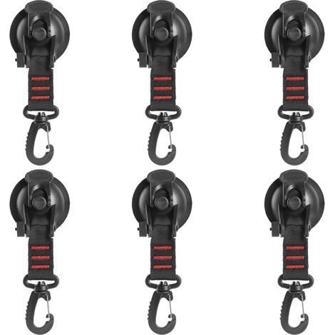 Lot de 6 ventouses sous vide robustes avec crochet, ventouses sous vide, crochets pour salle de bain, cuisine, serviette de douche, ventouse de camping polyvalente (1/5)