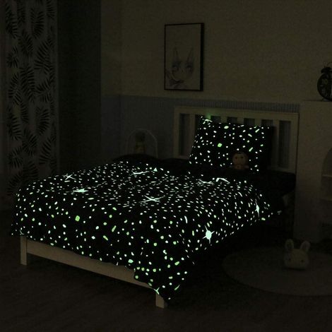 Housse de couette avec étoiles, phosphorescente, 135x200 cm