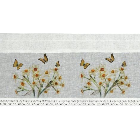 Fertiger Blumenvorhang 150 x 30 cm Weiß 1 Stück (1/5)