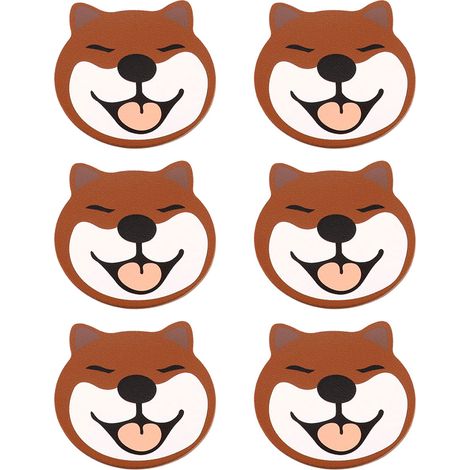 6 dessous de verre en cuir, motifs chats et chiens, antidérapants, résistants aux brûlures, pour tasses et bols (1/5)