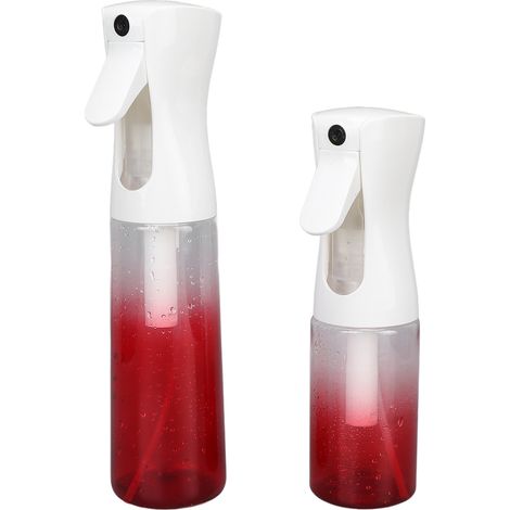 Flacon pulvérisateur 300ml et 200ml, brumisateur ultra-fin à pompe, lot de 2 bouteilles pour coiffure, plantes et nettoyage. (1/5)