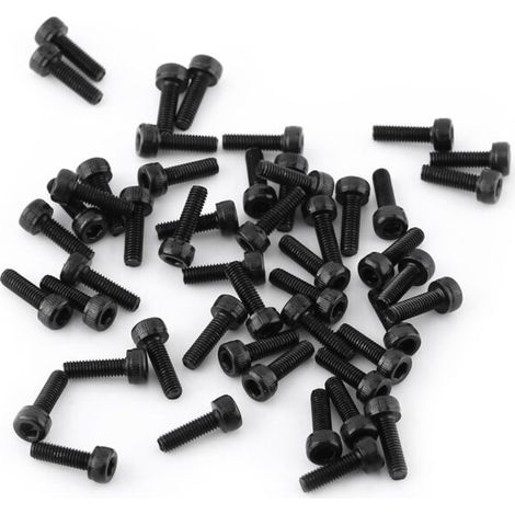 Schwarze M3-Sechskantschrauben, durchgehend mit Gewinde, Packung mit 50 Stück (M3 x 10 mm)