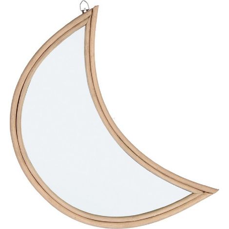 Specchio con cornice "Mozambico" con rattan,compensato e vetro -Luna (1/3)