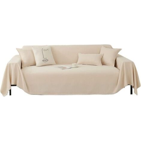 Housse de canapé Extensible Serviette de canapé Décoration Universel Quatre Saisons Tissées Canapé Serviette Protège Canapé pour Domestiques Animaux Enfants 180 130cm-Beigedyk-alovez (1/4)