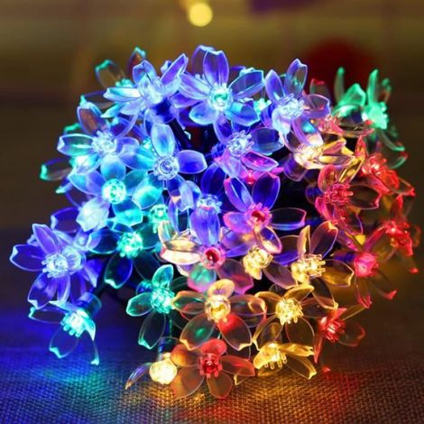 1 Guirlande Lumineuse, 20 LED, 8 Modes, Fleur de Cerisier, 5m, Étanche, Jardin, Fête (1/4)