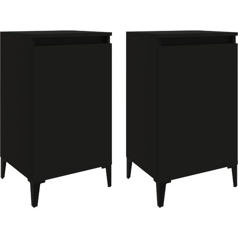 Maison Exclusive - Nachttische 2 Stk. Schwarz 40x35x70 cm Holzwer