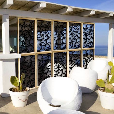 CERCHI SMALL - Moduli Decorativi in Legno e PVC - Misura: 47x94 cm - Colore: nero