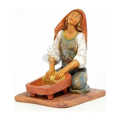 DONNA CHE IMPASTA 12CM IN RESINA (F-121)