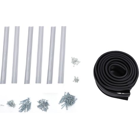 Kit joint bas porte garage avec rail aluminium pré-percé – Forme U O combinaison étanchéité plupart portes 3 mètres, garage (1/4)