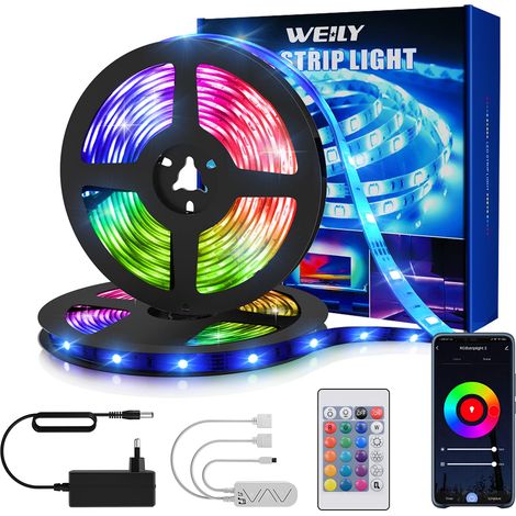 Ruban LED Smart WiFi Bande LED 15m RGB Multicolore App Contrôle, Bande Lumineuse Compatible avec 15, Décor pour Maison Cuisine (1/5)
