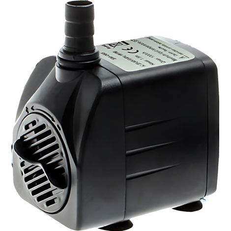 Minibomba de agua sumergible ajustable, 1000 l/h, 1,5 m de altura, cable de 2 m, base con ventosa (blanca) (1/5)