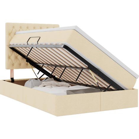 Maison Exclusive - Letto con contenitore e materasso Crema 120 x 200 cm Poliestere