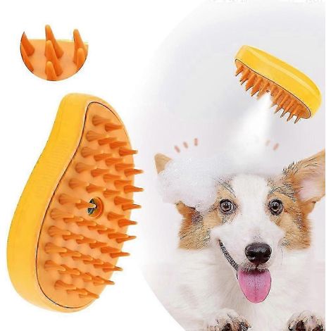 Brosse vapeur pour chat, brosse vapeur 3 en 1 avec spray pour chat, brosse vapeur autonettoyante pour chat, brosse de massage vapeur pour chat, brosse de toilettage pour chat (1/5)