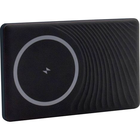 RealPower MAG ultra slim Power bank 5000 mAh MagSafe, Consegna di potenza USB-C® Blu scuro, Nero (1/2)