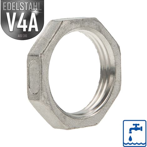 ES Gegenmutter kantig Edelstahl V4A (AISI 316), IG 2 Zoll - Typ 310