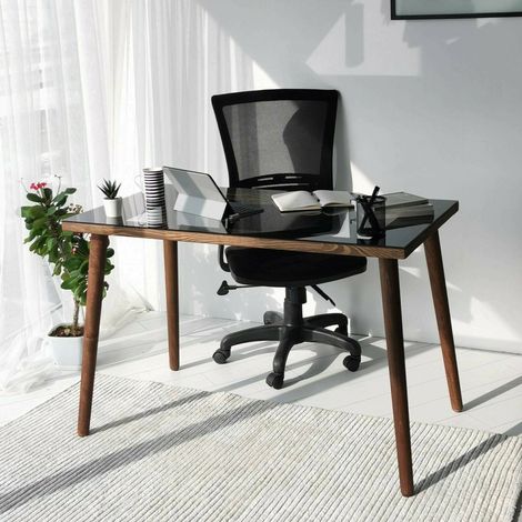Dmora - Escritorio Dlojacon, Escritorio multiusos, Mesa de oficina para PC, El plan de trabajo, 110x60h73 cm, Nuez (1/5)