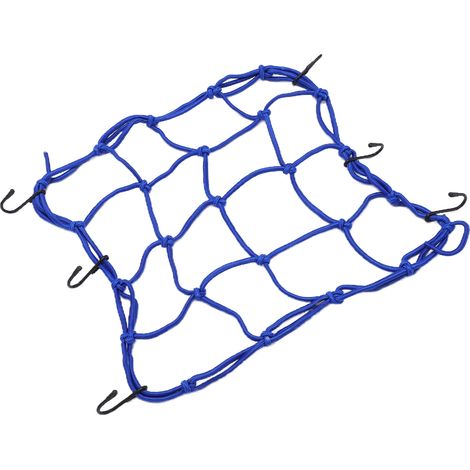 Filet élastique robuste avec crochets pour moto, vélo, VTT et trottinette électrique - Bleu