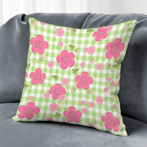 Housse de coussin floral printemps, décoration maison élégante,50×50cm (1/5)