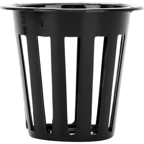Panier hydroponique PP - Lot de 50 pots mesh pour culture sans sol, noir/blanc, 3.5x5.5cm (1/3)