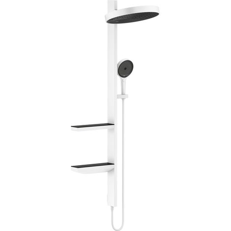 Pomme de douche RAINFINITY 360 1jet avec thermostat et 2 consommateurs, blanc mat (1/5)