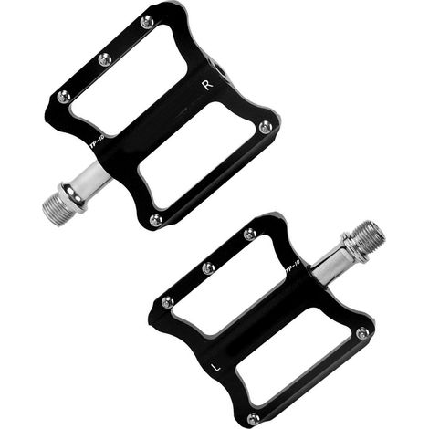 Rutschfeste und leichte Fahrradpedale aus Aluminiumlegierung für Mountainbikes und Falträder, schwarz, Größe S. (1/5)