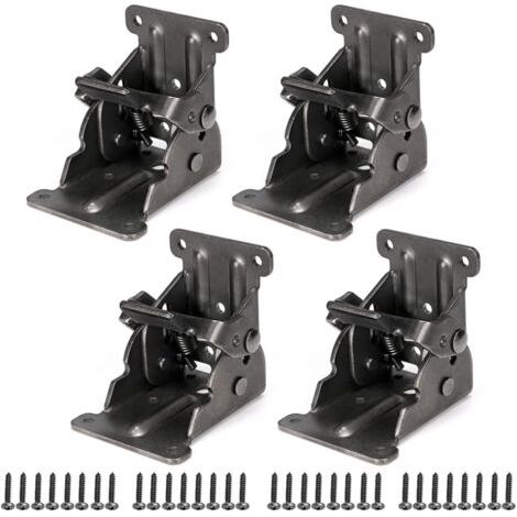 Support pliable, charnière autobloquante avec vis, extension de verrouillage pour pied de table, pied de lit, établi, lot de 4