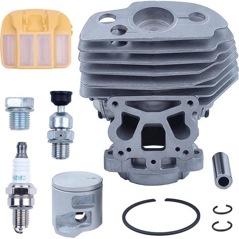 Cylindre Piston Plug Axe de piston 43mm pièce pour Husqvarna 545 550XP pour Jonsered CC2252, cylindre, filtre à air, bougie, soupape de décompression, piston, bouchon, axe de piston, segments, circlip (1/5)