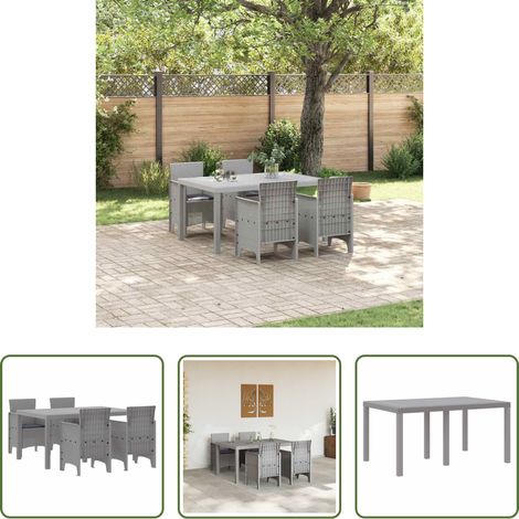 vidaXL Chaises et table - Ensemble de salle à manger pour jardin 5 pcs Gris clair (1/5)