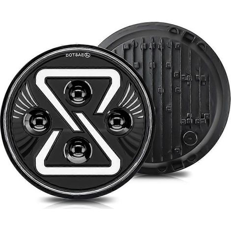 Runder 7-Zoll-LED-Scheinwerfer, 200 W, 30.000 lm, mit gelben Lichtringen (Angel Eyes), für Wrangler JK, TJ, LJ, Camaro und Hummer. (1/5)