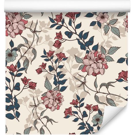 Papier peint fleuri pour salon et chambre 50x1000 cm (1/5)