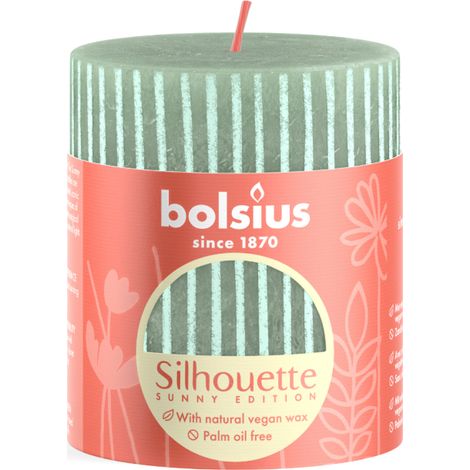 Bolsius Stompkaars Silhouette Jadegroen Met Print 8x6,8 cm