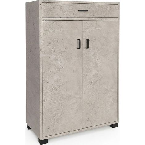 Scarpiera Salvaspazio 5 Ripiani Mobile Ingresso Legno 63x33x95 cm cemento