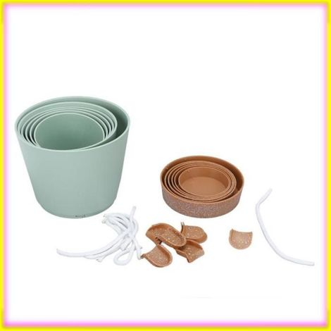 keenso Jardinière à arrosage automatique 6Pcs Auto Arrosage Jardinière Boucle Conception Trou jardin mesure Vert avec base (1/5)