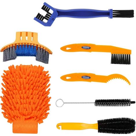 Kit de 7 outils de nettoyage pour vélo : chaîne, pneu, pignon et chaîne. (1/5)