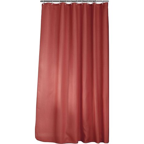 Rideau de Douche avec Crochets (180 x 200 cm) Quartz Terracotta, Jacquard Uni (1/5)