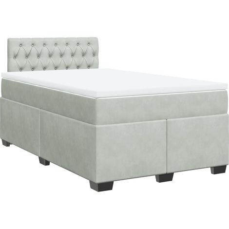 Maison Exclusive - Giroletto a Molle con Materasso Grigio Chiaro 120x190cm Velluto (1/5)