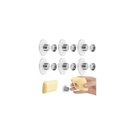 Juego de 6 jaboneras magnéticas con ventosas, diseñadas para su uso sin necesidad de taladrar. Estas jaboneras magnéticas son ideales para el baño, el lavabo, la bañera y la cocina. - DPZO - Crezuo