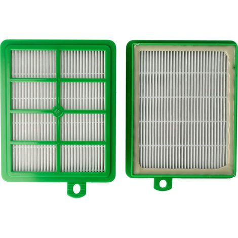 vhbw 2x Filtro compatible con AEG Electrolux P100, P101, P102, Oxy3system AOS 9352, P103, P104, P1, P10 aspiradora - filtro Hepa verde blanco