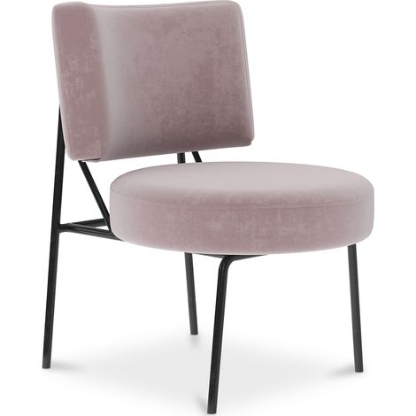 Poltrona imbottita in velluto - Jerna Rosa Chiaro