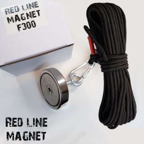 RED LINE Magnete Fishing neodimio fino 300 Kg + Corda mt.20 - F300