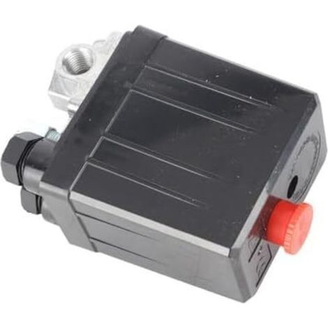 Pressostat de Compresseur d'Air à 4 ports, 240V 16A 90-120PSI Interrupteur de Soupape de Pression de Compresseur d'Air Robuste 1/4 "Régulateur de Contrôle de Filetage Femelle (1/5)