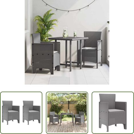Terrassenstuhl - Gartenstuhl 2 pcs Hellgrau 53 x 49 x 85 cm Polypropylen (1/5)