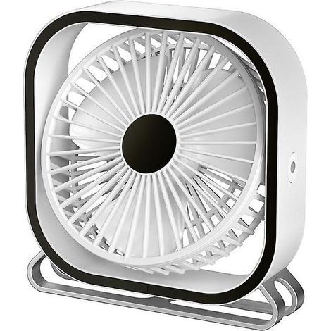 Ventilateur de bureau USB Mini ventilateur de bureau Rotation à 180° Portable Silencieux 3 vitesses Réglable Blanc (1/5)