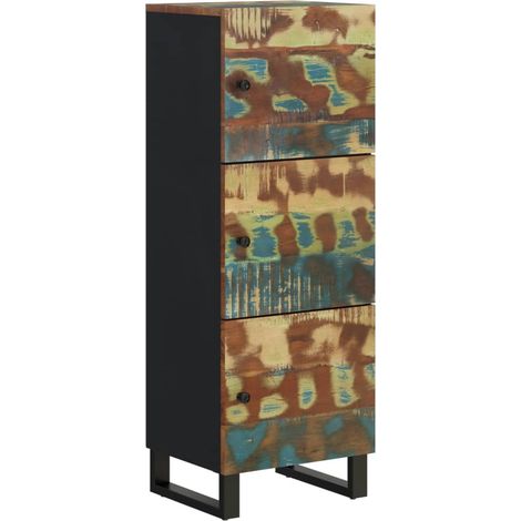 Credenza con 3 Ante 40x33x110cm Legno Massello Recupero e Ferro vidaXL (1/5)