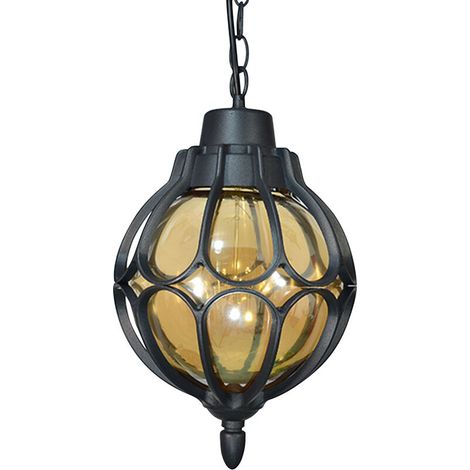 Suspension Luminaire Rétro 225385 mm Lustre Plafonnier Vintage Noir Lampe Cage Éclairage de Plafond Abat-jour en Métal pour Restaurant Salon Chambre Cuisine Bar Couloir (sans ampoule) (1/4)