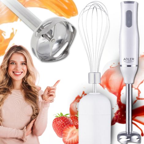 Adler AD 4620 800 W Stabmixer-Set Stabmixer 2 Geschwindigkeitsstufen Zerkleinerer Weiß (1/5)